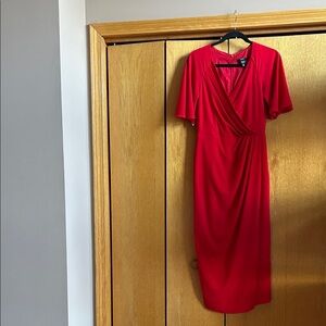 Elegant Red Wrap Dress